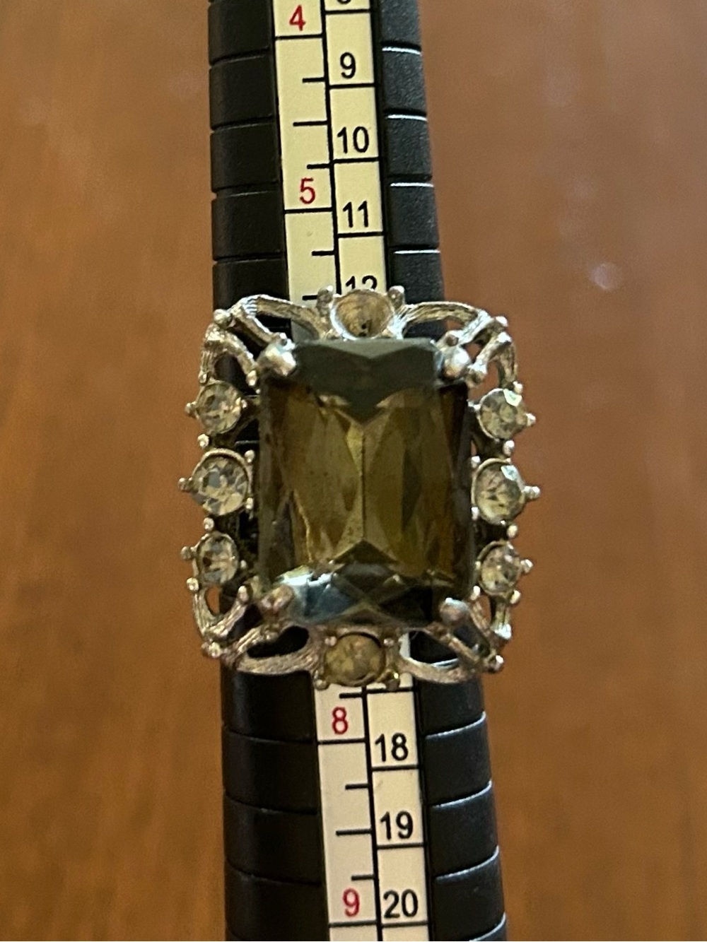 Sarah Coventry Rhinestone & Silver-tone Ring, Adjustable - Picture 2 of 5